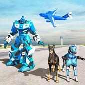 US-Polizei-Roboter-Hund Polizeiflugzeug-Transport