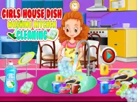 Girls House Dish Washing Kitchen Cleaning Game Screen Shot 2
