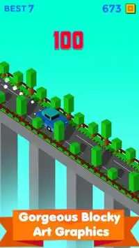 Blocky Road : Car Game Screen Shot 1