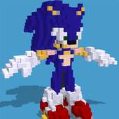 Pixel Sonic Craft Coloring With Number