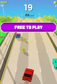 Blocky Car Racing : Traffic Racer 3D Screen Shot 1