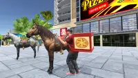 Entrega de pizza montada a cavalo: jogos de fast Screen Shot 0