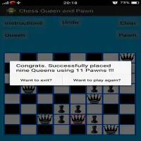 Chess Queen and Pawn Problem Screen Shot 0