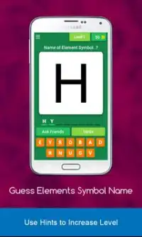 Guess The Chemical Elements Symbol Name Quiz Game Screen Shot 3