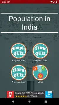 Population in India Quiz Screen Shot 0