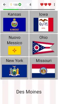 50 Stati federati degli USA, loro capitali e mappa Screen Shot 2