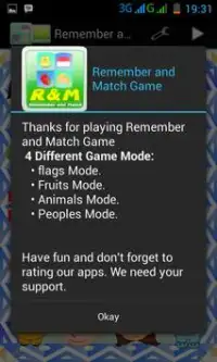 Remember and Match Game Screen Shot 0