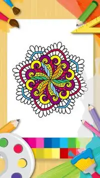 Juego de colorear gratis par Mandala Coloring Book Screen Shot 1