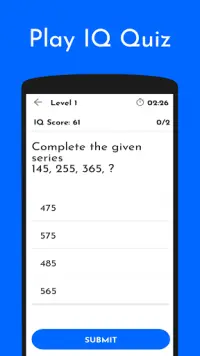 IQ Level - IQ Test, Aptitude Test & IQ Puzzle Game Screen Shot 0