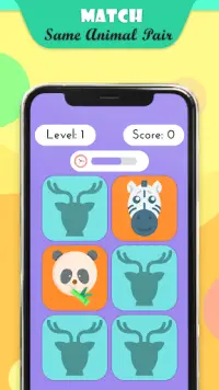 Animal Memory Game for Kids-Free Memory Match Game Screen Shot 1