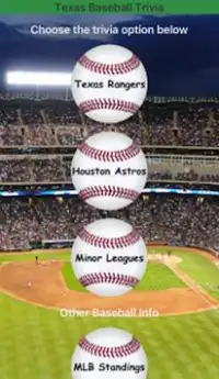 Texas Baseball Trivia Screen Shot 0