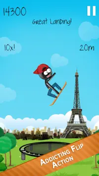 Stickman Trampoline FREE Backflip Jump Flip Master Screen Shot 1