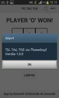 Tic Tac Toe in PhoneGap Screen Shot 3