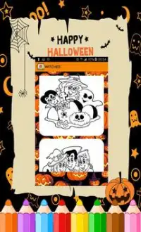 Halloween coloring pages : witches &  Pumpkins Screen Shot 6