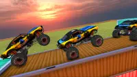 Monster truck high ramp driving race stunt game Screen Shot 1