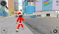 Santa Claus Stickman - Rope Hero Gangster Crime Screen Shot 6