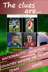 5 clues and one soccer player. Quiz 2020 Screen Shot 1
