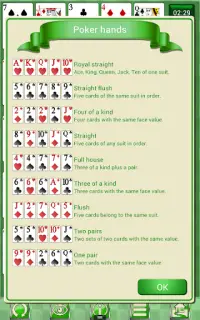 Poker Solitaire card game. Screen Shot 2