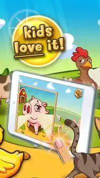 子供向け農園の動物パズル 無料HD 色彩豊かな農園の動物たち Screen Shot 1