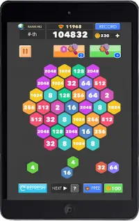 2048 Hexagon Tiles & Number Puzzle & Hexagon Block Screen Shot 9