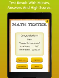 Math Tester FREE Screen Shot 8