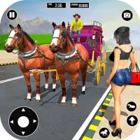 घोड़ा गाड़ी टैक्सी परिवहन खेल Screen Shot 0