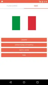 World Flags Flash Cards and Quiz Screen Shot 2