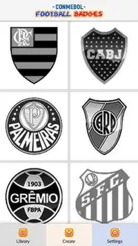 CONMEBOL Football Badges Color by Number - Pixel Screen Shot 0