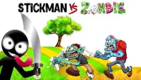 Stickman fights vs zombies: escape Screen Shot 0