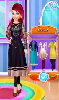 Stylist Puteri India- Permainan Kecantikan Dressup Screen Shot 5