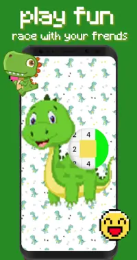 Dino Pixelcraft:Coloring Art Number Screen Shot 0