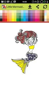 Mini Mermaid Coloring Pages Screen Shot 4