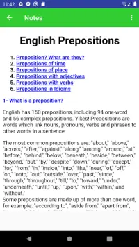 English Prepositions Screen Shot 1