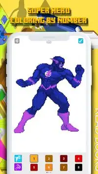 Color By Number Superhero Coloring Book Pixel Art Screen Shot 7