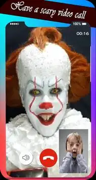 Video call and chat simulation with scary clown Screen Shot 2