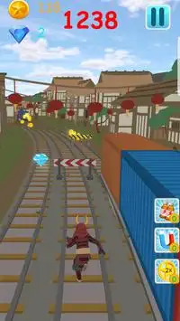 Subway Samurai Runner Screen Shot 1