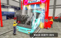 จำลองการล้างรถบัสเมือง: เกมล้างรถสถานีบริการน้ำมัน Screen Shot 12