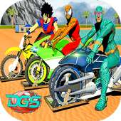 Super Heroes Downhill Water Bike Racing Rider