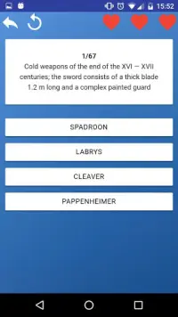 Cold arms: edged and bladed weapons-quiz test game Screen Shot 5