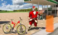 Bicycle Santa Christmas Pizza Delivery Screen Shot 0