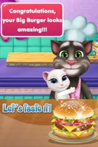 Talking Cat Burger Maker - Kitchen Cooking Game Screen Shot 2