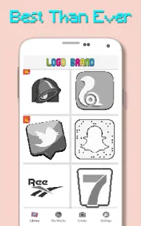 Logo Marque Couleur Par Numéro - Pixel Art Screen Shot 5