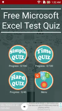 Free Microsoft Excel Test Quiz Screen Shot 0