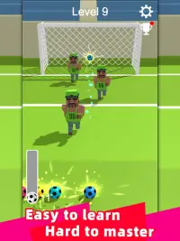 स्ट्रेट स्ट्राइक - 3 डी फुटबॉल शॉट गेम Screen Shot 10