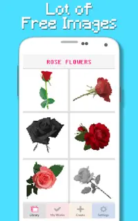 Rose Flowers Coloring Book, Color By Number Pixel Screen Shot 0