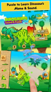 Dinosaur sound puzzles - learning for good kids Screen Shot 0