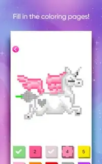 Unicorn Number Coloring - Pixel Art No.Draw Screen Shot 1