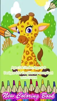Paint animal coloring book for kids free books Screen Shot 0