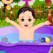 Kids Game: Garden Baby Bathing