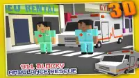 Blocky sauvetage 911 Ambulance Screen Shot 0